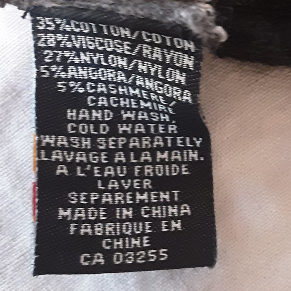 CYC Black White Grey Striped V-neck Sweater, Cotton Cashmere Blend | Med - Picture 13 of 14